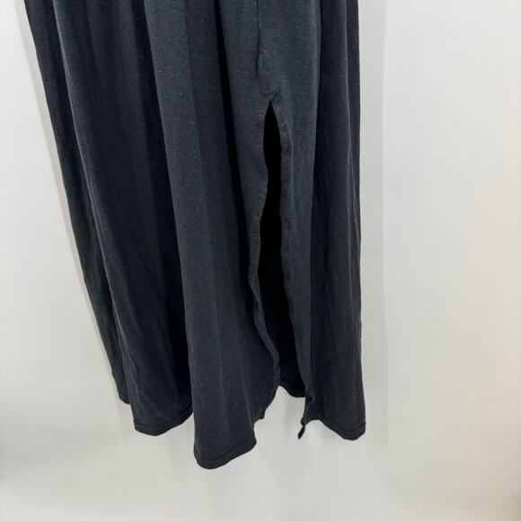 Free People Beach Spell on You Drop Waist Maxi Dress L Black Smocked High Neck - Picture 6 of 9